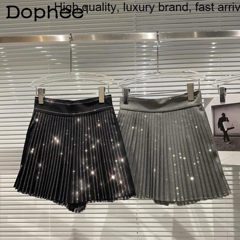 

Новинка Весна 2023, популярная юбка-брюки со складками и кружевными краями, женские модные универсальные шорты с высокой талией, мини-юбка для девочек