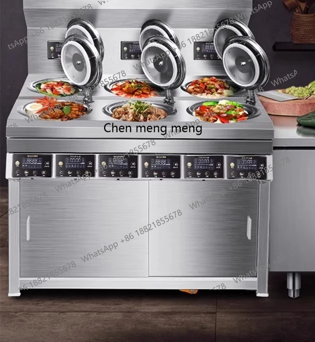

Cabinet commercial fully automatic intelligent multi-head electric pot stove takeaway pot electromagnetic stove