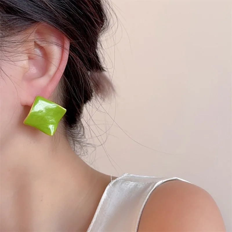 Draweye غير النظامية هندسية وأقراط للنساء بالتنقيط الصقيل الحلو الربيع الصيف لطيف مجوهرات الكورية موضة Pendientes Mujer