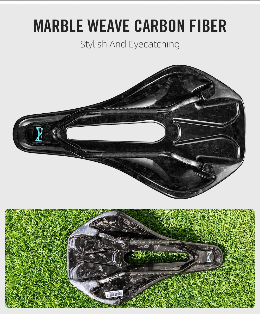 RYET Ultraleichter Carbon-Fahrradsattel 3D-Gedruckter Fahrradsitz 135/143mm Bike-Sattel für MTB Gravel Rennrad Fahrradteil – Detail 6