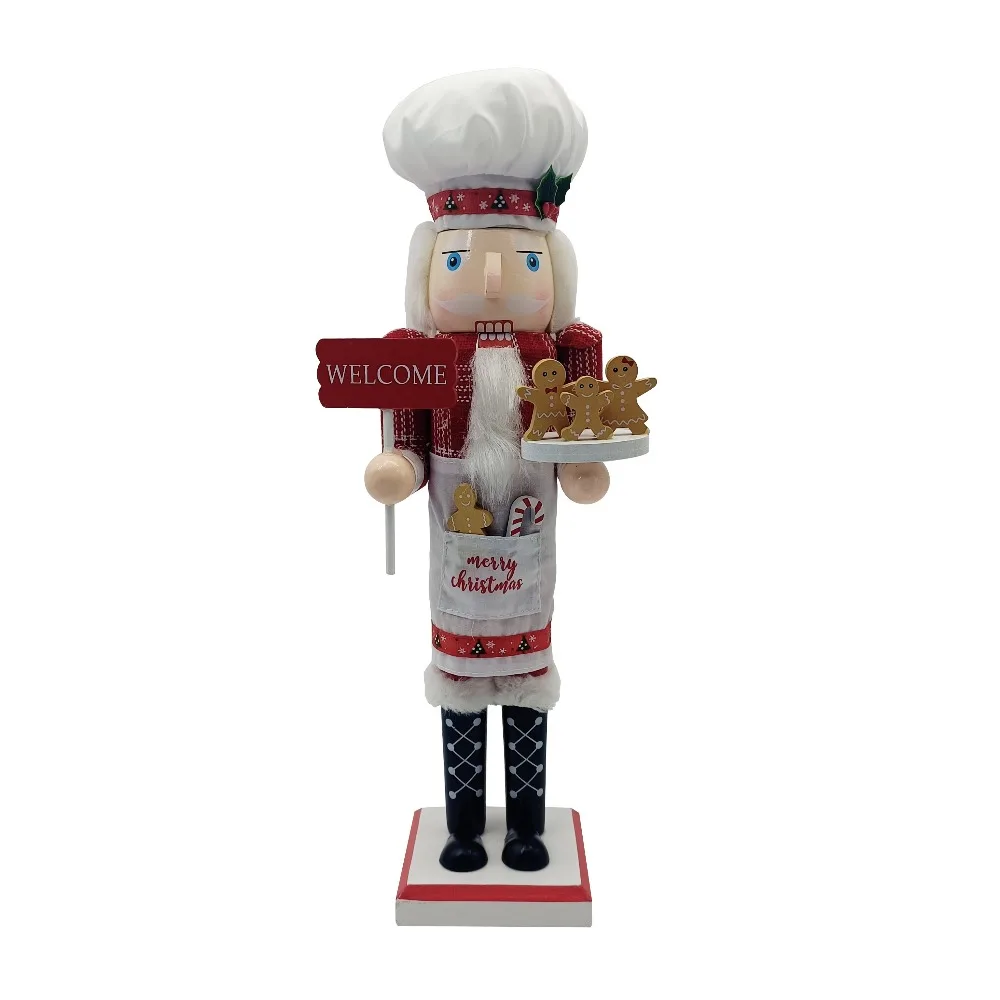 

Nutcracker Chef Dessert Master Nutcracker Soldier Solid Wood Decoration Ornament Gift Crafts Christmas Ornament Nutcracker