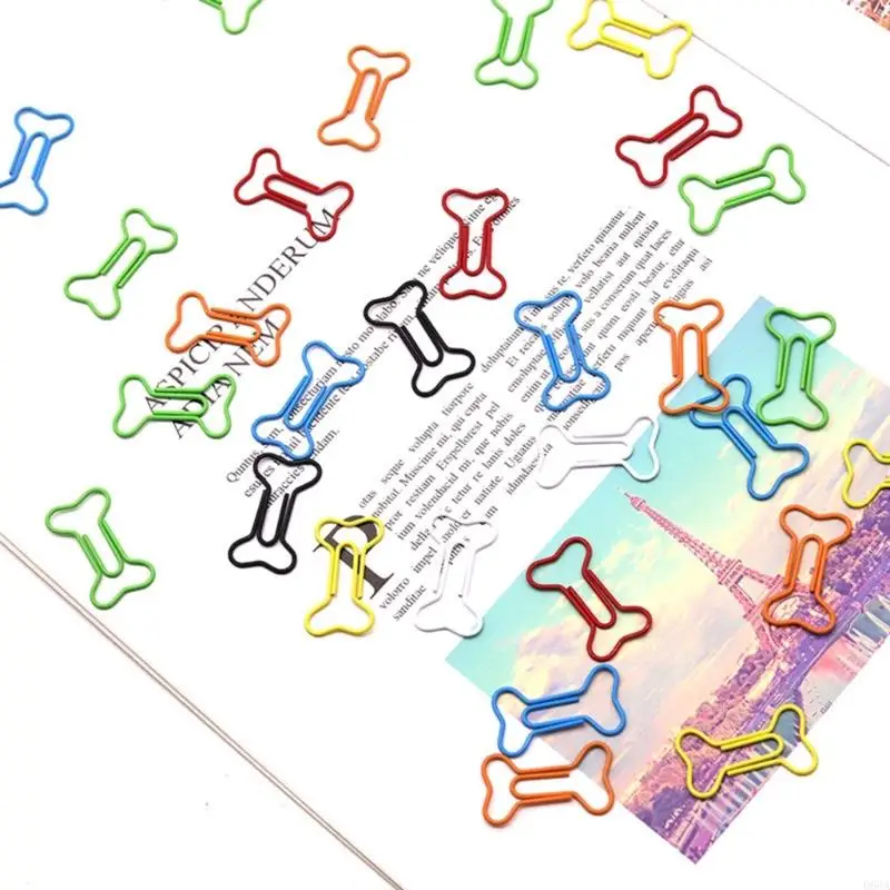 다채로운 금속 뼈 클립 대량 팩 학교 문구 용품 녹 방지 문서 패스너 공예 교실 액세서리