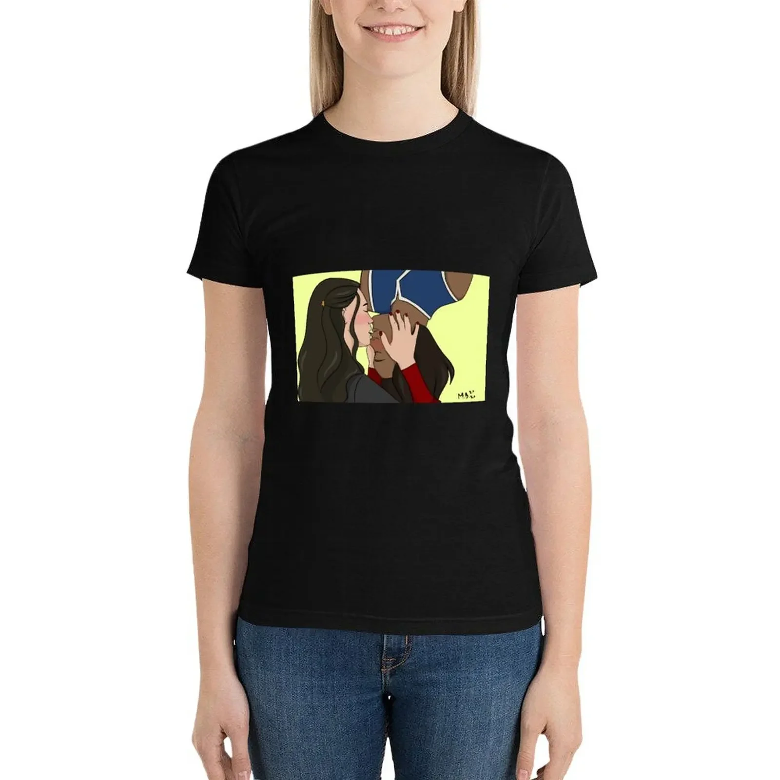 Korrasami Kiss T-Shirt vintage ubrania oversize koszulki graficzne koszulki topy dla kobiet