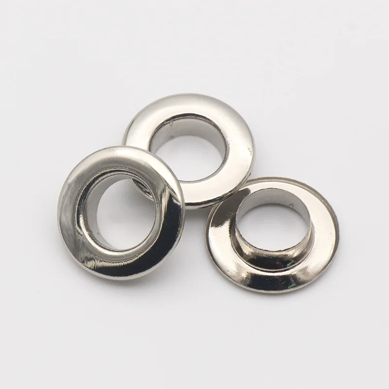 100sets + With Hole Punch Tool Silver Metal Eyelets 4mm 5mm 6mm 8mm 10mm For Shoes Bag Leather Belt Eyelets Grommet