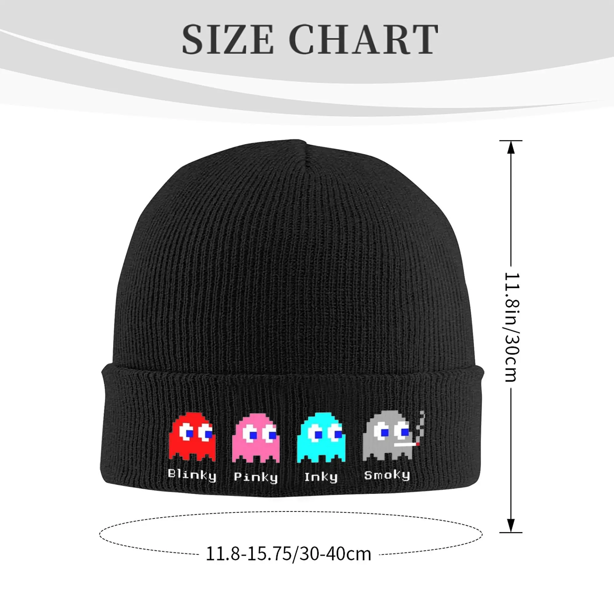 Ghost Smoky The Little Monster Eats Beans Knitted Caps Skullies Beanies Autumn Winter Hat Acrylic Video Arcade Game Casual Caps