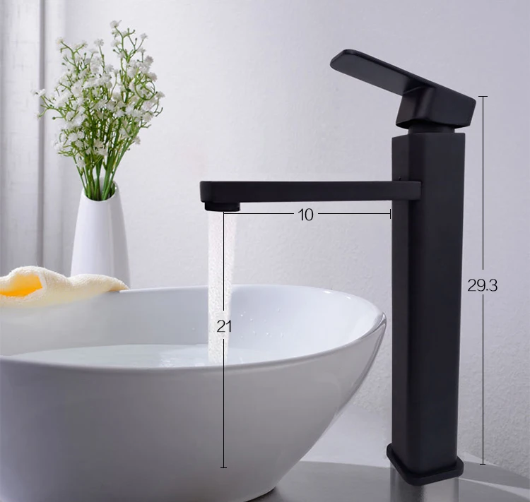 BAKALA Black  Bathroom Sink Faucet Single Handle Hole Black Faucet Basin Taps Deck Vintage Wash Hot Cold Mixer Tap Crane