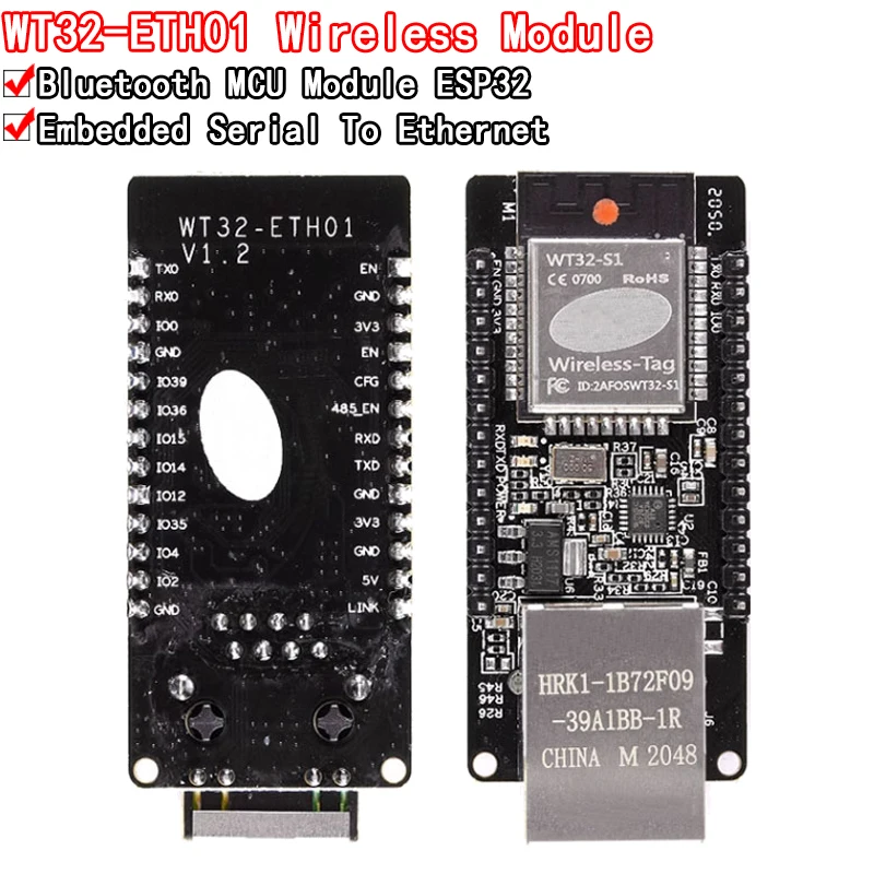 WT32-ETH01 Встроенный последовательный порт сети Ethernet Bluetooth-совместимый комбинированный шлюз Wi-Fi MCU ESP32 Беспроводная плата модуля