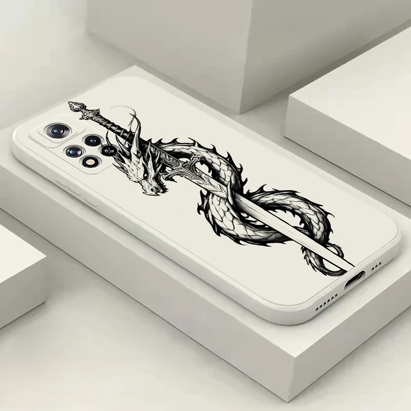 التنين الإلهي الصيني لشاومي ريدمي نوت 12 11 11S 11T 10 10S 10T 9 8 Pro Plus جراب هاتف Funda غطاء سيليكون سائل ناعم