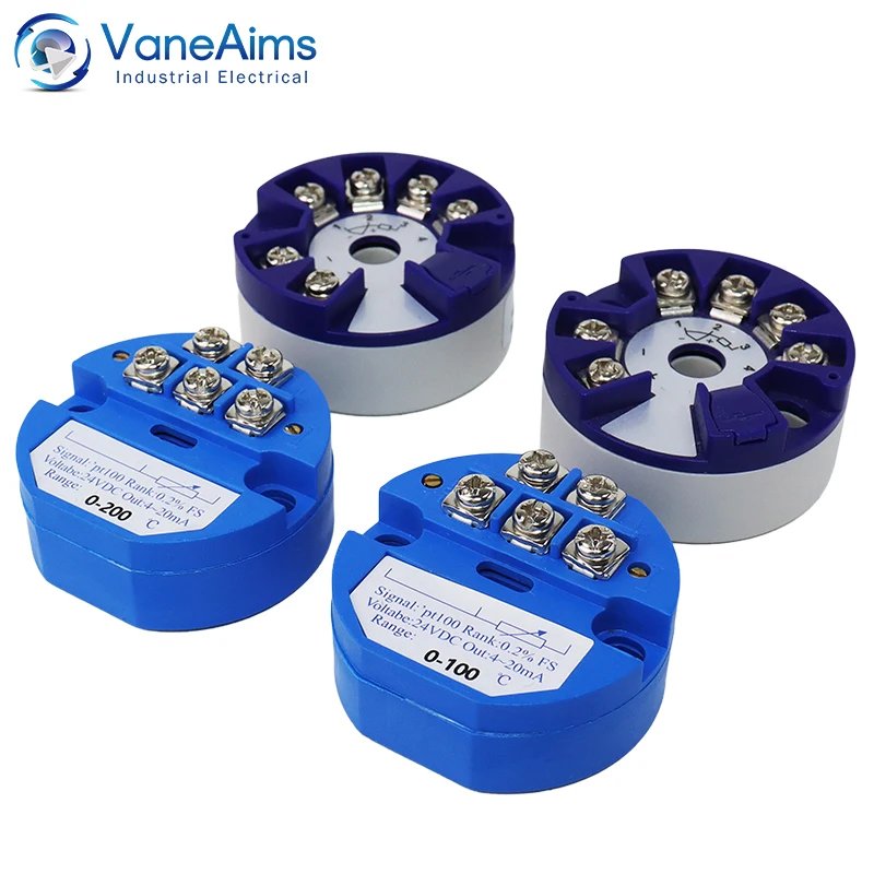 PT100 Type Temperature Transmitter RTD Input 4-20mA Output DC24V Thermal Resistance Temperature Transmitter 0-50 0-100 Degree