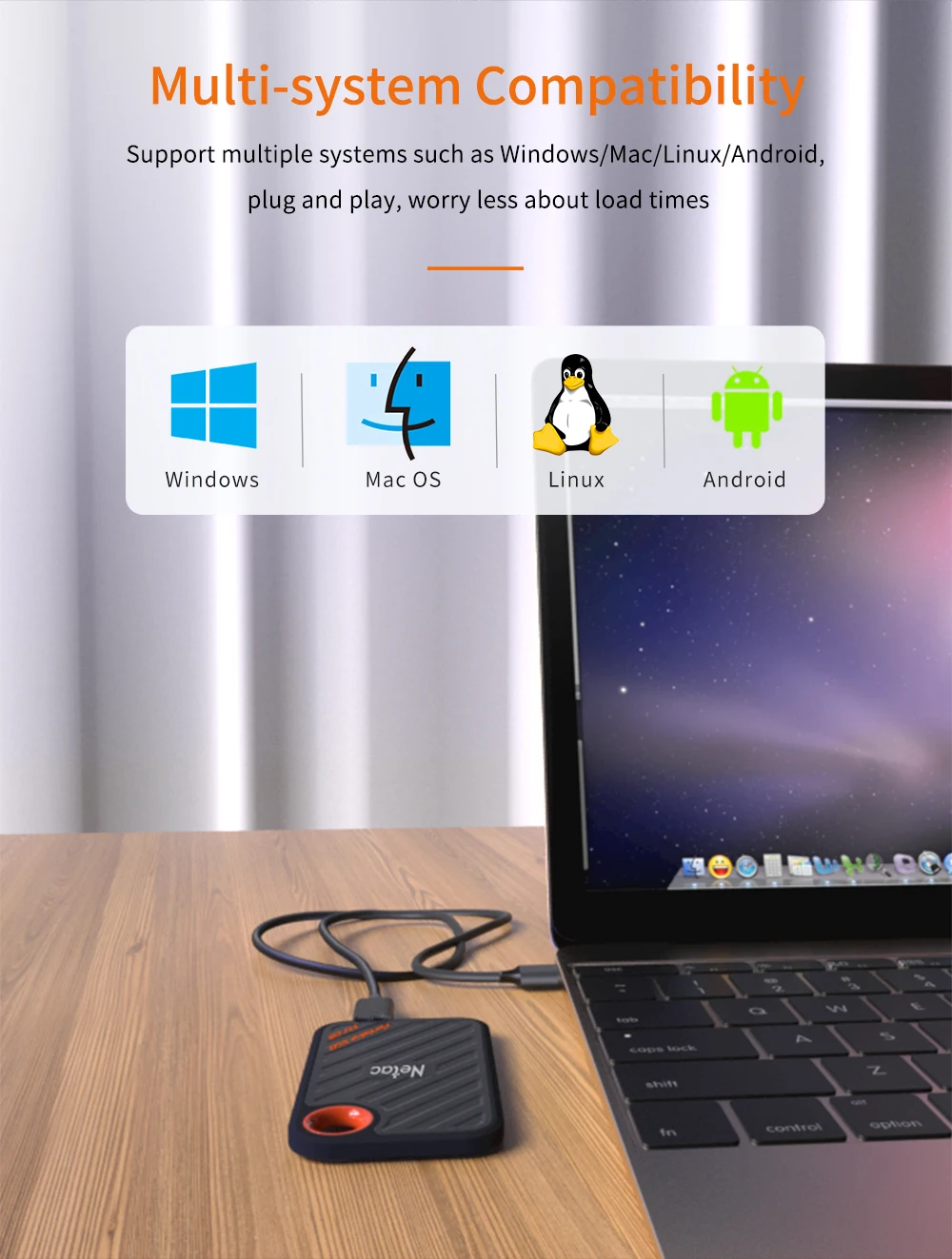 Netac Externe SSD 1 TB tragbare SSD 512 G 2 TB externe Festplatte USB3.2 Gen2x2 Solid State Disk für Laptop Desktop – Detail 9