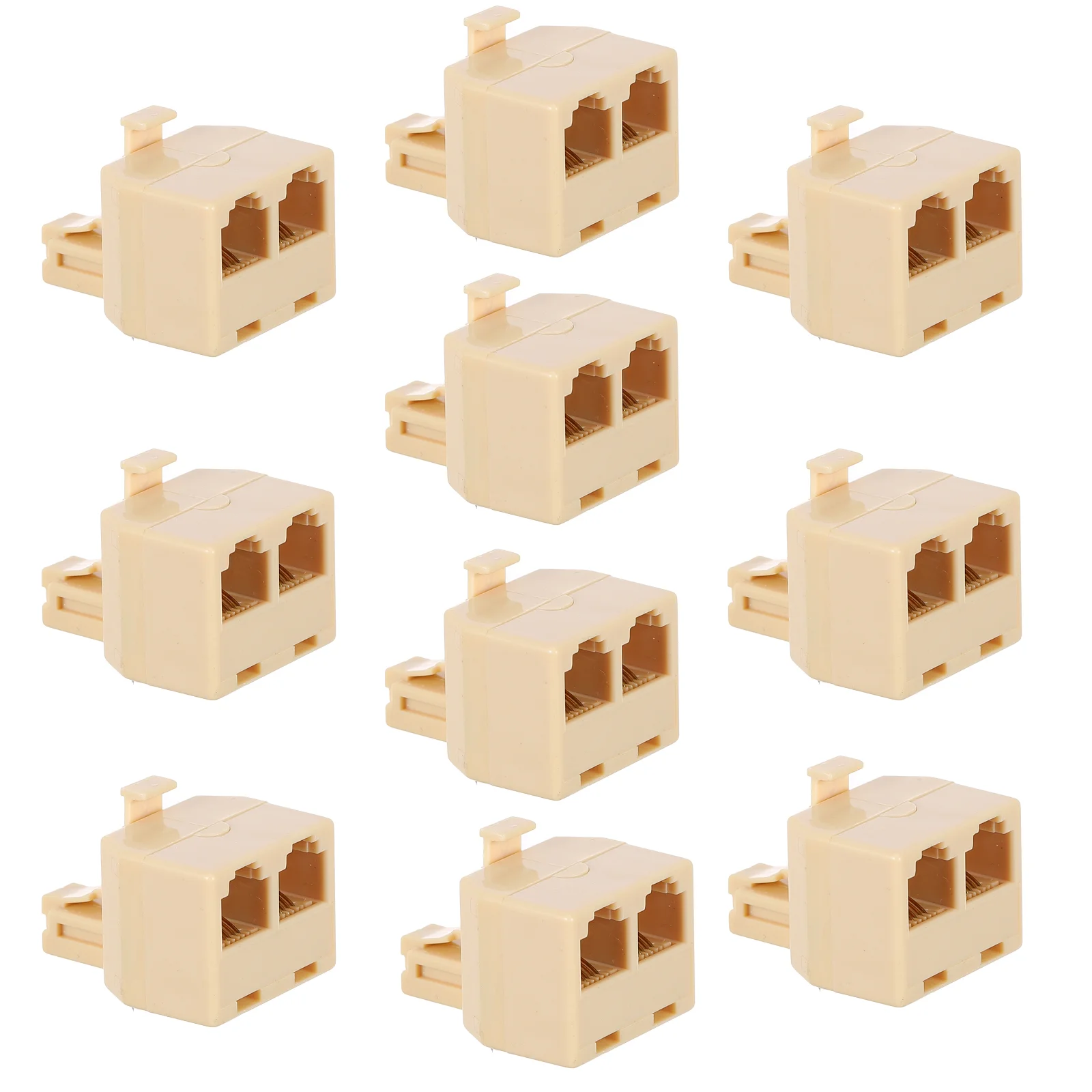 10 PCS Telephone Cable Seperater RJ Line Splitter Landline Converter Plug Jack for Plastic Two Way 2-Way