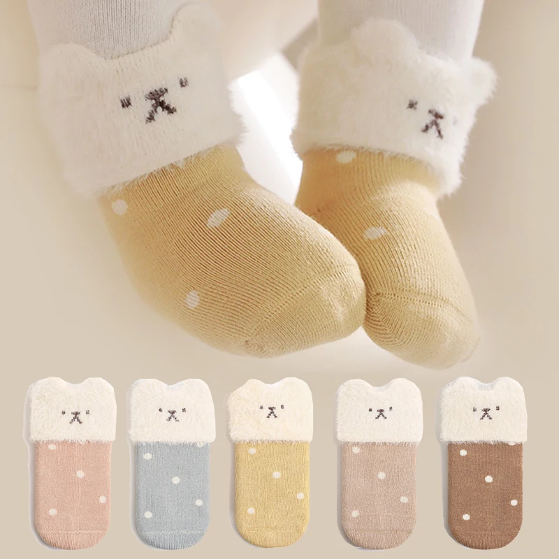 Winter Warm Baby Socks Thick Cartoon Newborn Mid Tube Socks Soft Kids Socks For Boys And Girls