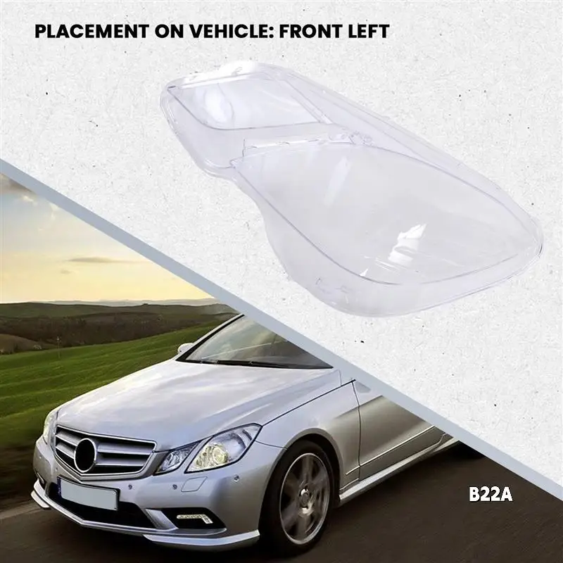 

Side For Mercedes-Benz E Class W212 2009-2012 E300 E350 E500 E63 Headlight Lens Cover Head Light Shade Shell Cover
