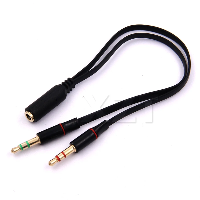 3.5mm Jack 1 Female to 2 Male Earphone Stereo Audio Cable Micphone Y Splitter Adapter Connected For Headphone Laptop PC