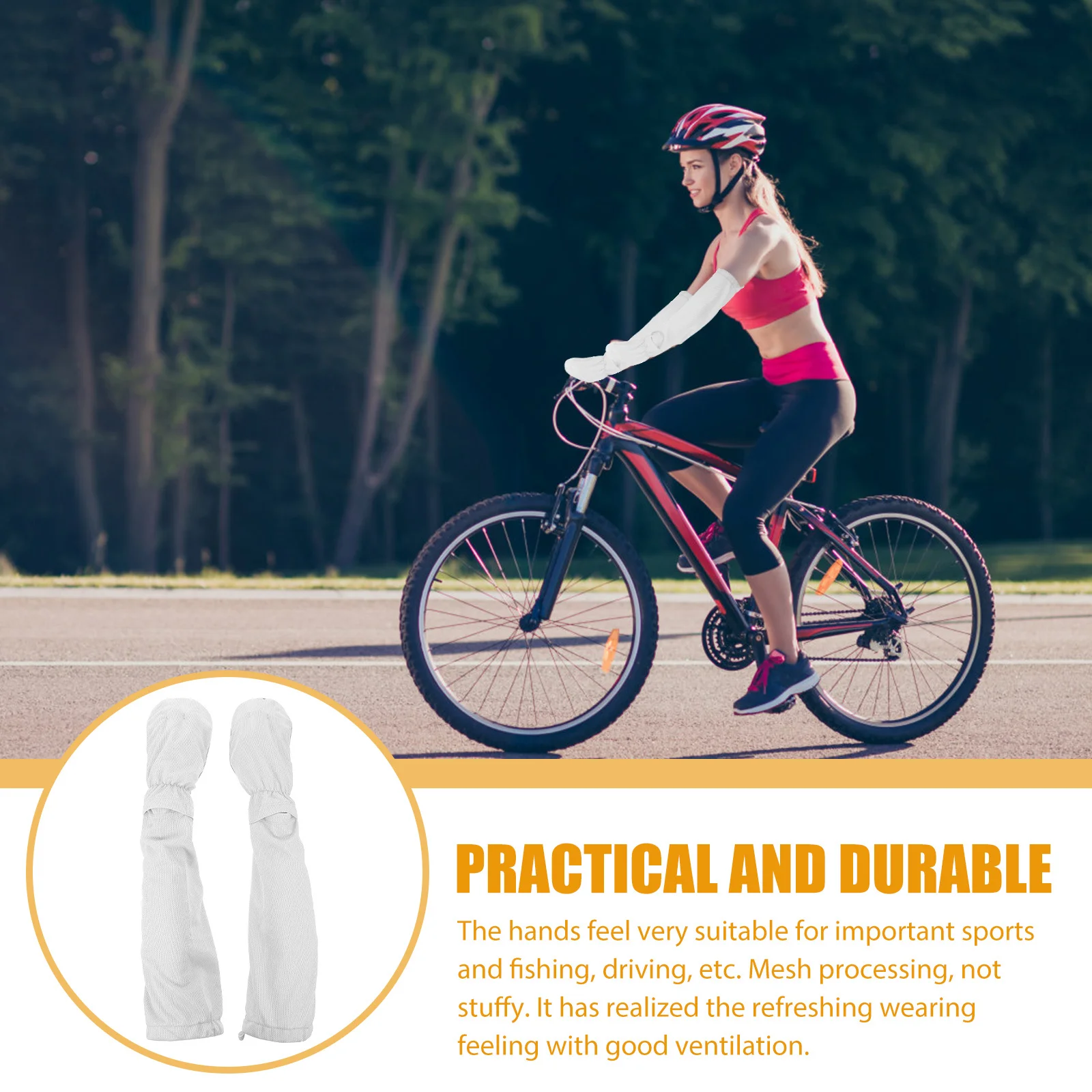 زوج واحد من أكمام أذرع تبريد للحماية من الشمس للرياضات الخارجية والمشي لمسافات طويلة وركوب الدراجات والأشعة فوق البنفسجية الواقية للصيف وركوب الخيل وخفيفة الوزن