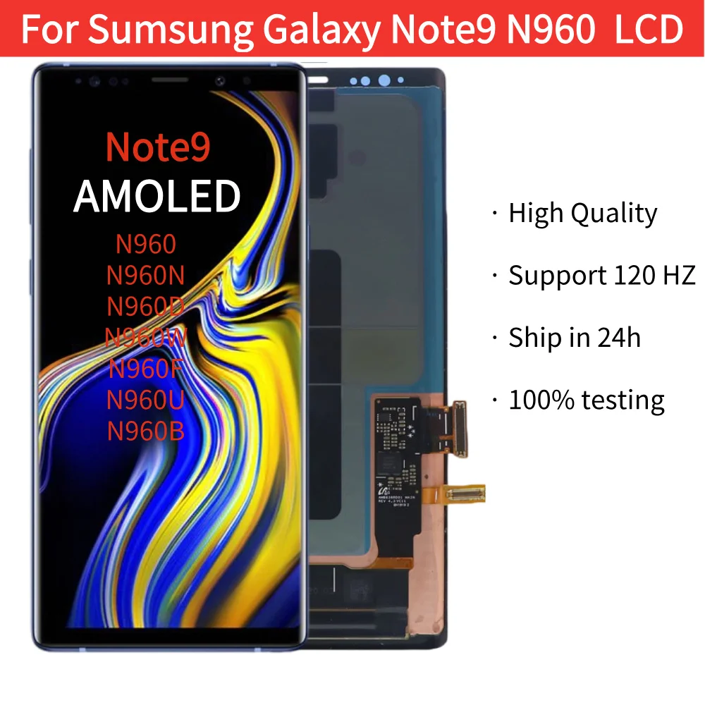 OIR 120HZ AMOLED For Samsung Galaxy NOTE9 N960 N960U N960B/DS LCD Display Touch Screen Digitizer Assembly Replacement