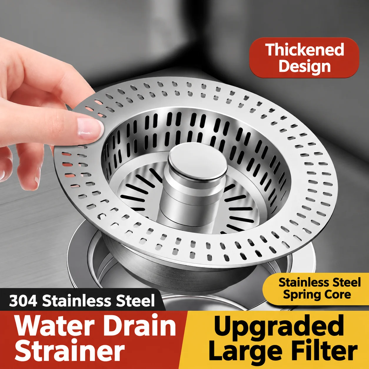 Pop Up Kitchen Sink Drain Strainer Stopper Bounce Plug Water Filter Food Waste Hair Catcher Anti Clog Sink Accessories