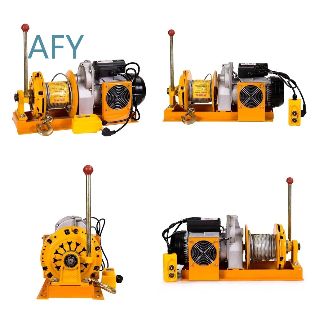 220V Electric Hoist for Household Use Portable Mini Crane for Lifting 500kg Multi Function Winch Fast Pulling Clutch Pressure