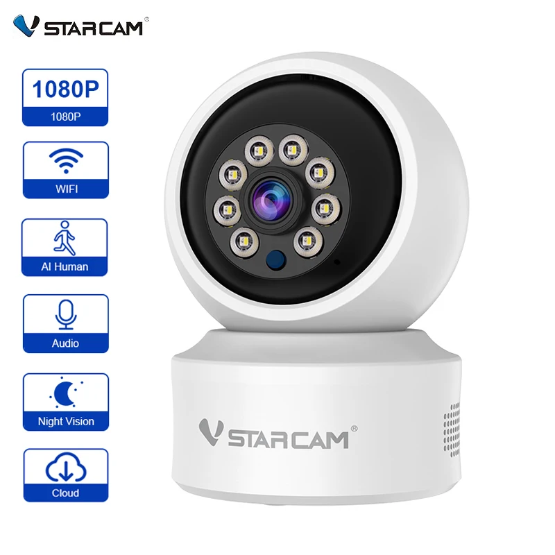 

Vstarcam Indoor Wifi Camera 1080P Smart Home Security Camera PTZ Control Baby Montior AI Human Detection Night Vision IP Camera