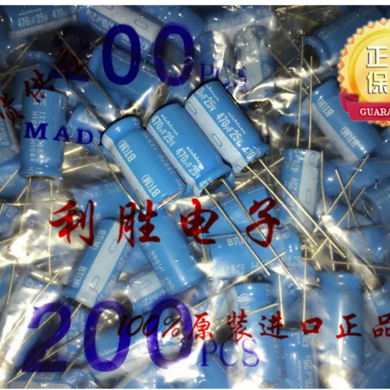 10PCS-100PCS  470UF 25V Nihon Nichicon capacitor 25V470UF 10 * 20 BT high temperature resistance