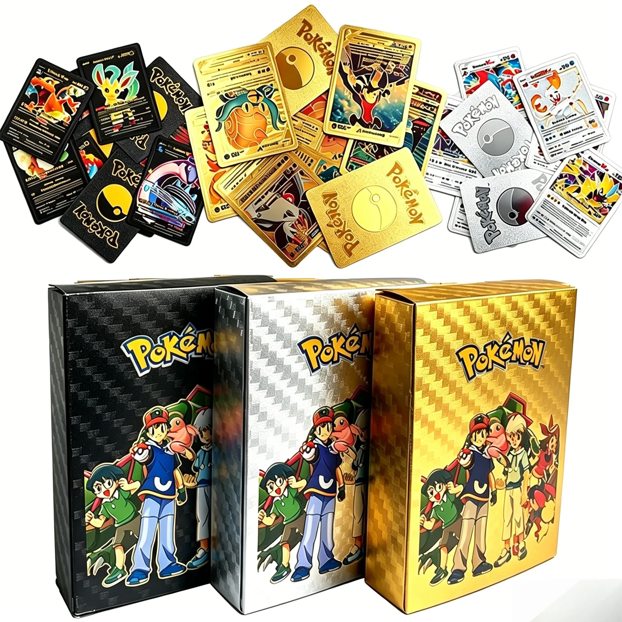 Party Games In Spanish - 55PCS 포켓몬 카드 Vmax GX 골드