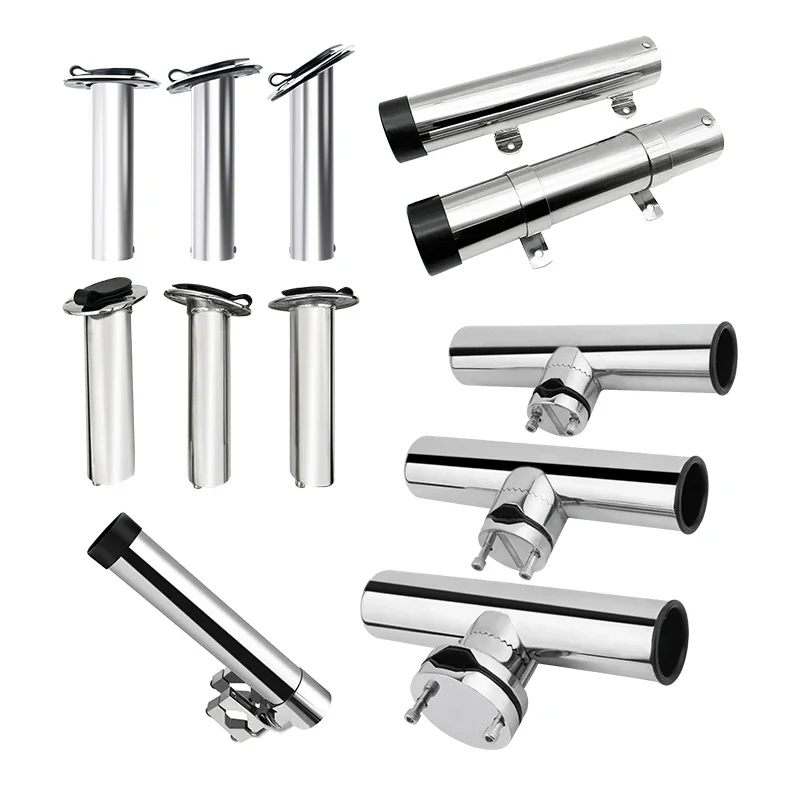 

316 Stainless Steel Boat Hand Fishing Rod Holder Racks Sea Rod Mount Inlaid Sea Fishing Rod Holder Polished