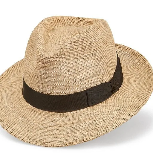 

Natural Raffia Crochet Straw Hat, Casual Style Short Brim Straw Hat, Unisex, Sun Protection