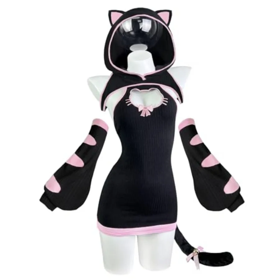 

KORURACLUB Sexy Cat Maid Outfit Womens Lingerie Set Kitten Cat Claw Cosplay Sexy Sweater lingerie animal Cosplay lingerie