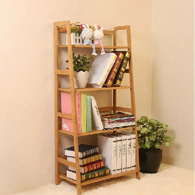 

Modern 4-story bamboo bookcase office bookshelf home furniture wholesale living room
