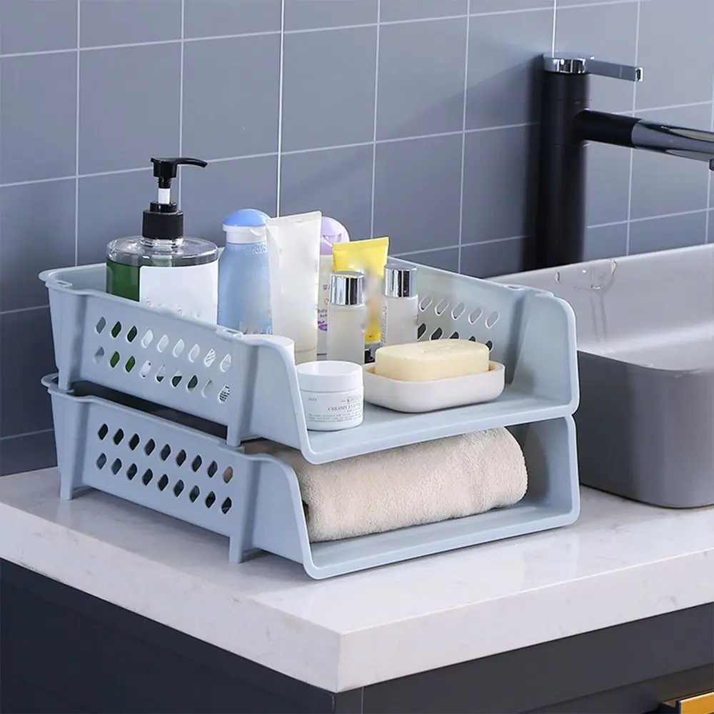 Simple Desktop Organizer STACKABLE File Rack File Organizer เอกสาร Rack A4 แฟ้มถาดพลาสติกลามิเนตใบเสร็จรับเงิน