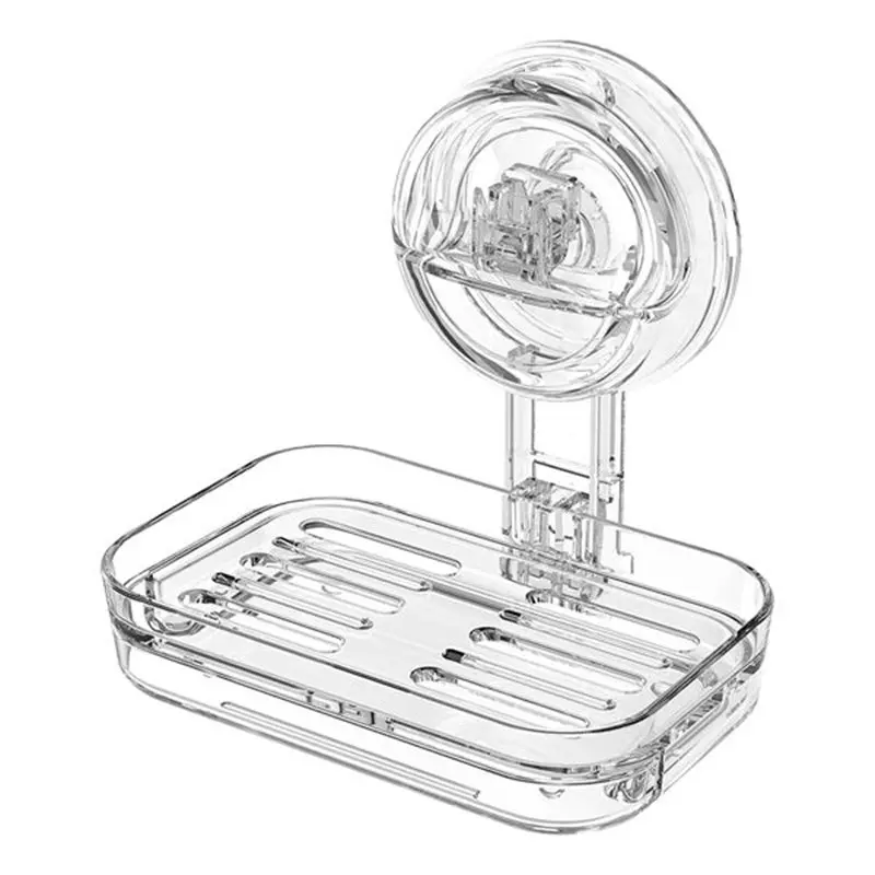 

【FITTING】Clear For Shower Soap Dish With Strong Suction Cup, Self-Draining Design-No Drilling Required For RV Bathroom