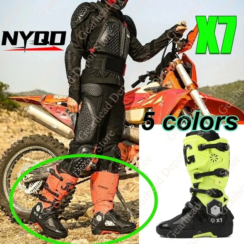 Men Professional Motocross Mid-Calf Long High Ankle Off-Road Racing Boots Moto Rider Protective Men Women Motorcycle Boots