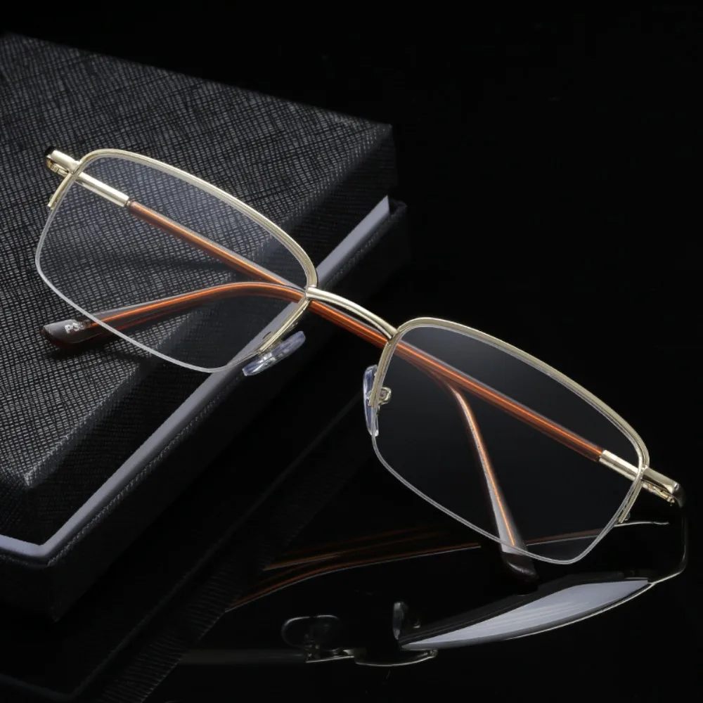 Spectacle Lens Power +50 To +400 Presbyopia Glasses Vision Care Lightweight Farsightedness Reading Glasses Half-frame Square