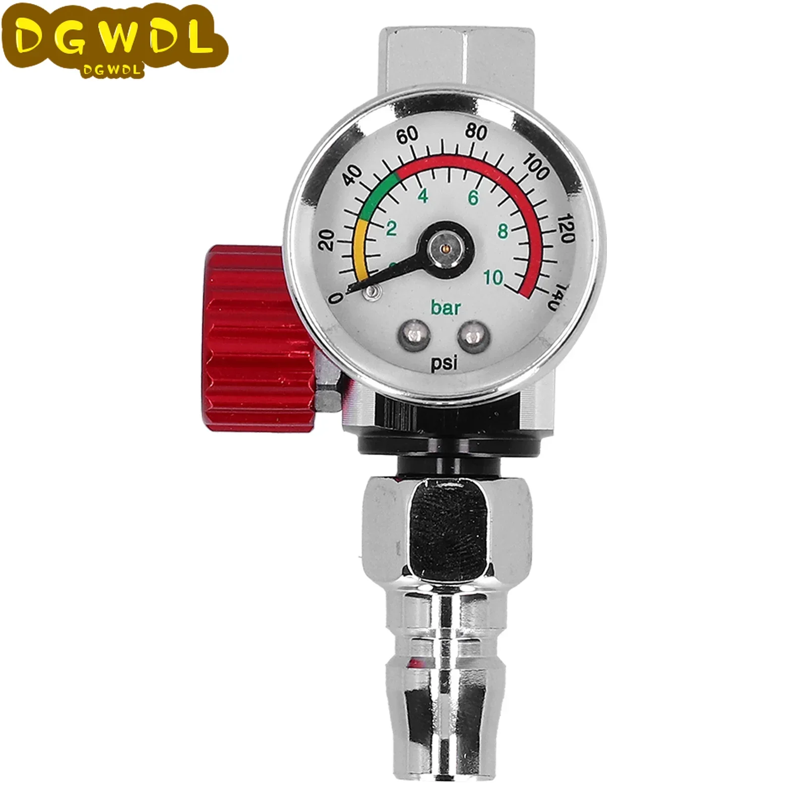 G1/4in Thread Spray Paint Gun Air Pressure Regulator Pressure Regulating Adjusting Valve Gauge 0-140 PSI Adapter Pneumatic Tool