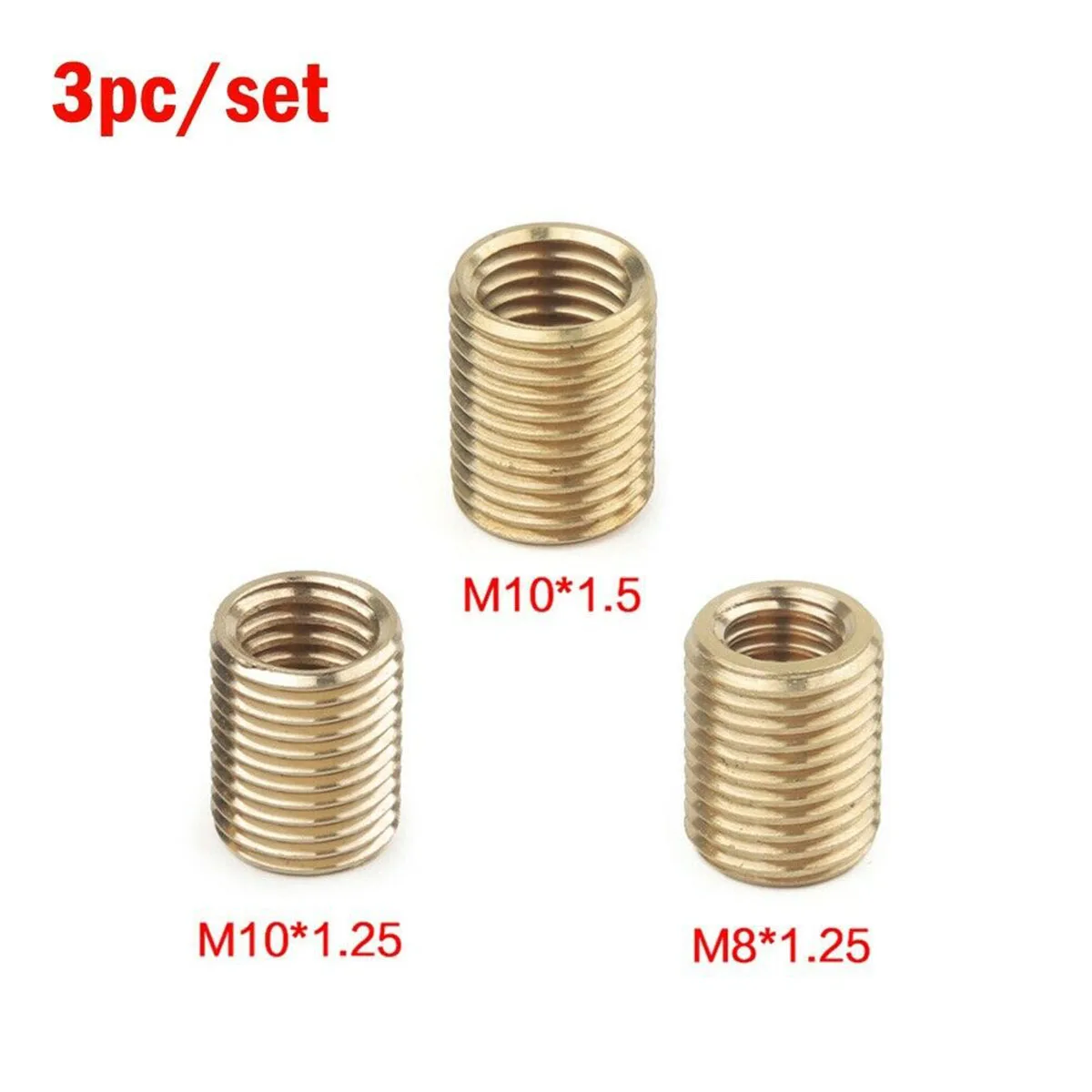 9Pc Aluminum Alloy Nuts Gear Shift Knob Thread Adapter Nut Insert Kit M10x1.25 M10x1.5 M8x1.25 Nuts Car Shift Thread DIY Fitting