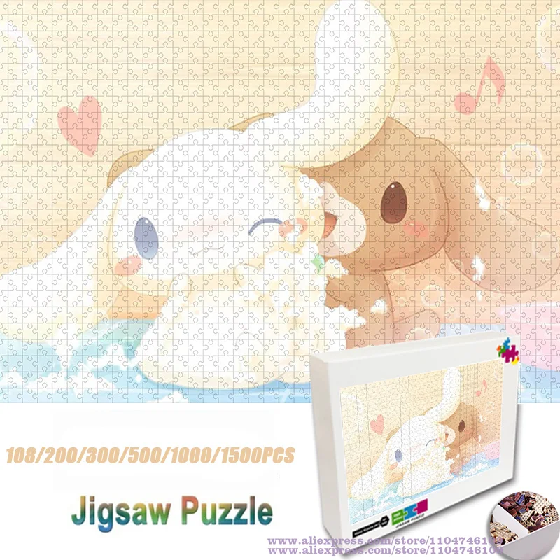 

Sanrio Cinnamoroll Puzzle Jigsaw Cartoon Anime Character 108/200/300/500/1000/1500Pcs Intelligence Puzzles for Kids Home Decor