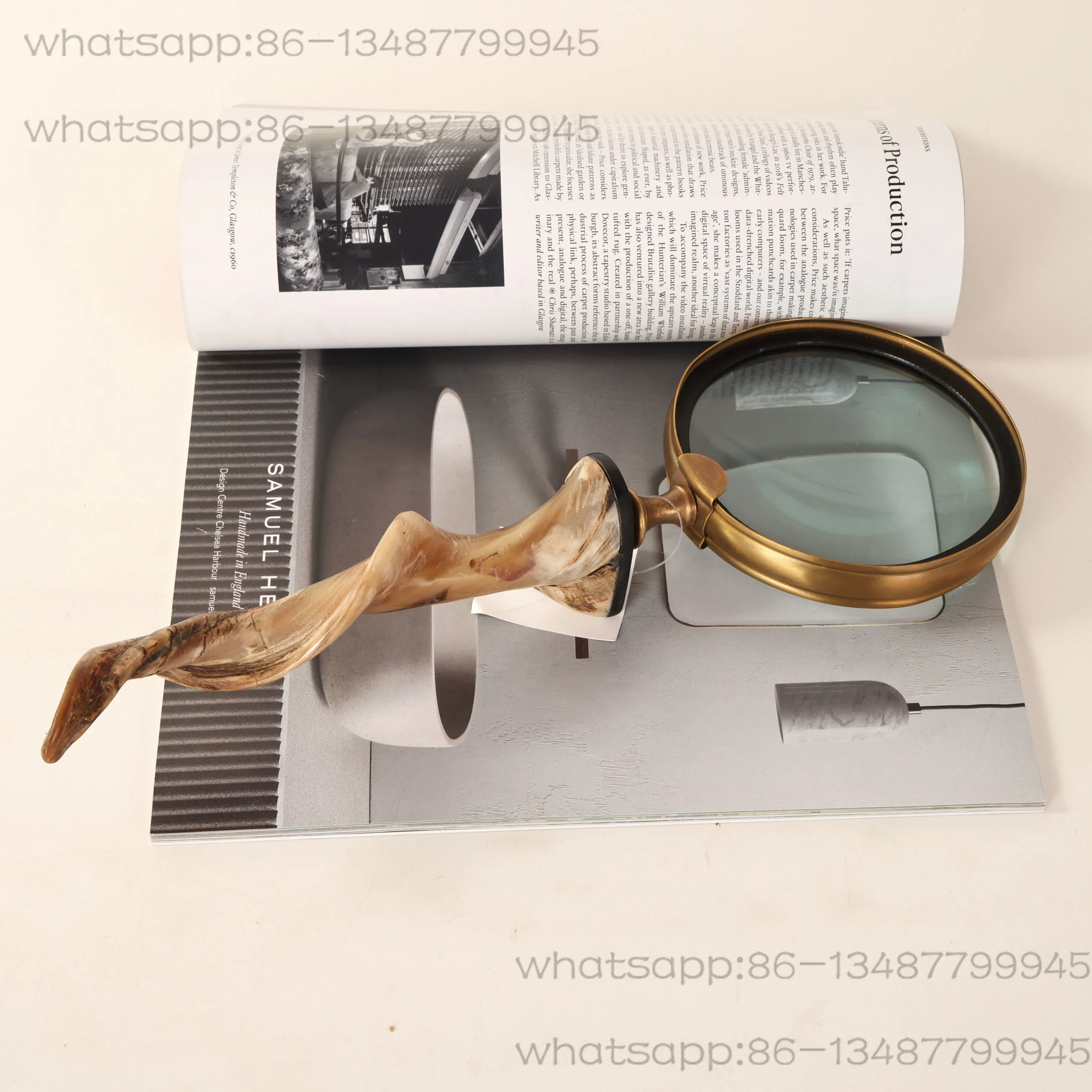

Indian Imported Creative Design Horn Magnifying Glass, Oversized Study Props, Model Room, Decoration Handicrafts