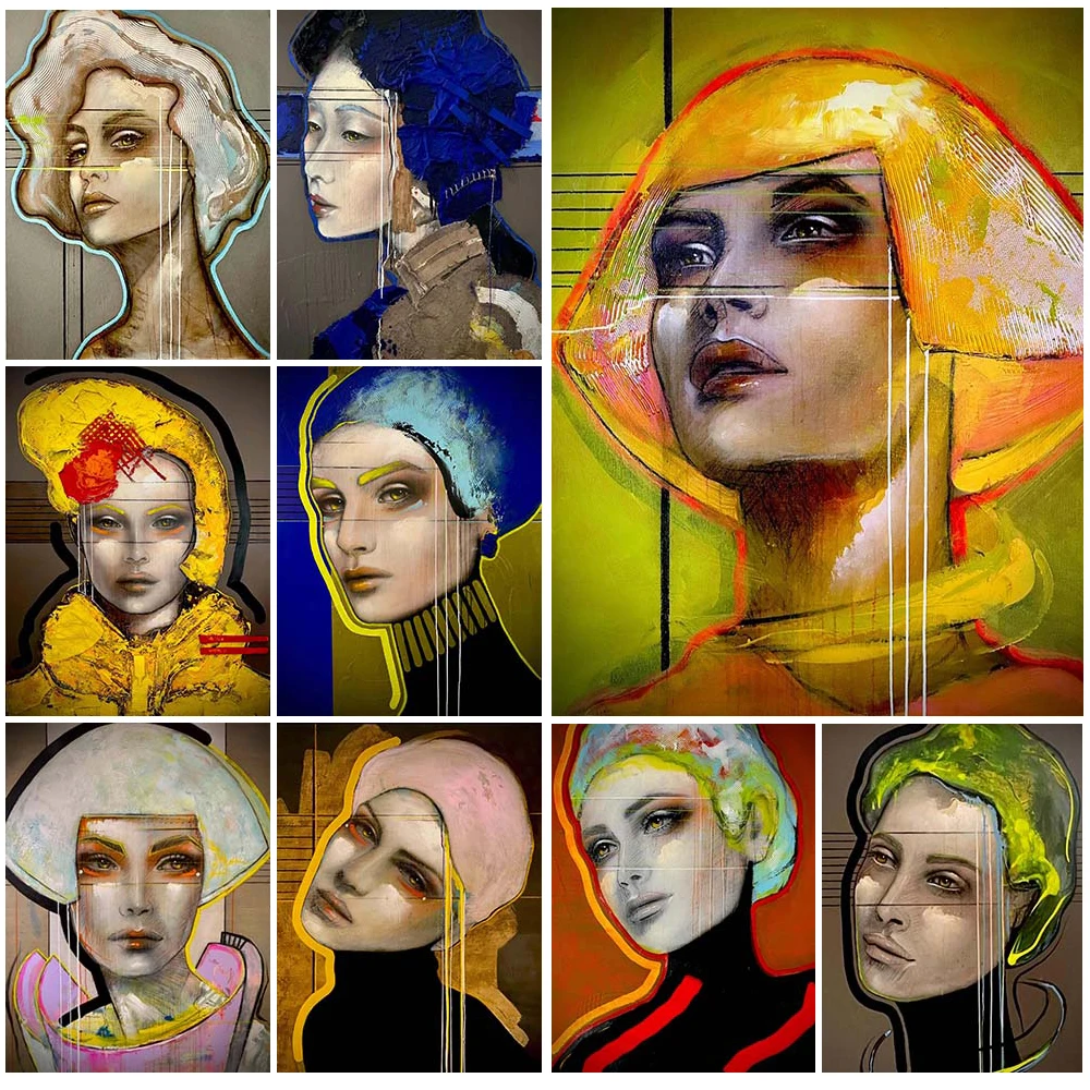 

Realistic Woman Posters Watercolor Painting Girl Wall Art Canvas Painting Home Decor Wall Pictures For Living Room Unframed