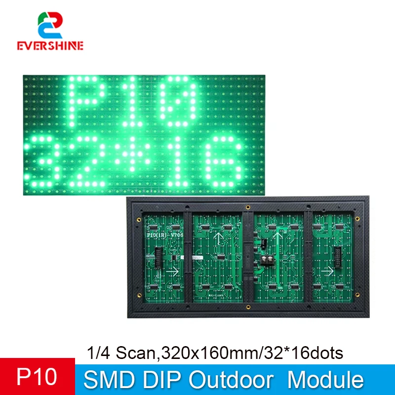 P10 Outdoor Waterproof Single Red White Blue Green Yellow Color Scrolling Program Message Sign LED Display Module