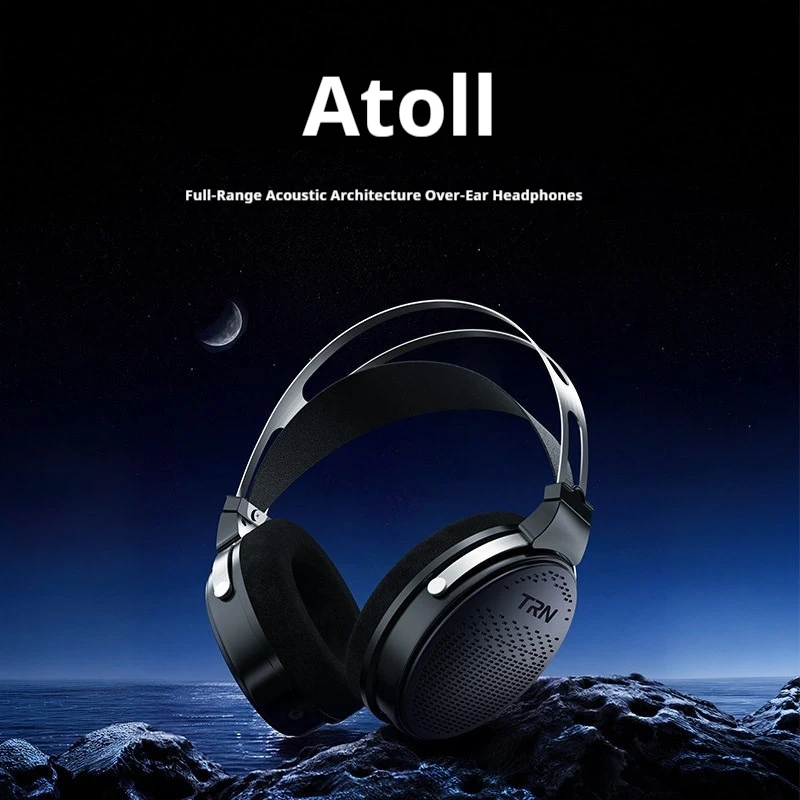 Casque audio filaire Trn Atoll, modèle supra-auriculaire, haute fidélité, pour la production musicale, le studio, les jeux et les audiophiles. Disponible en stock.