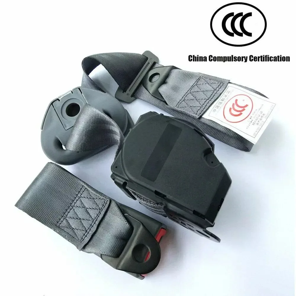 Universal 3‑Point Retractable Safety Seat Belt Retractor Grey Replacement Strap For Toyota Car Interior Accessories