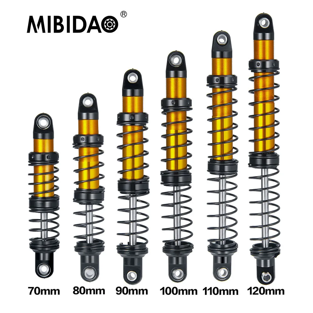 

MIBIDAO 4 шт. 70/80/90/100/110/120 мм металлический масляный амортизатор для осевого SCX10 90046 TRX4 TRX6 1/10 RC автомобиль модель грузовика часть