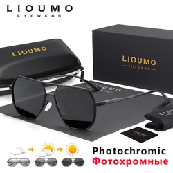 Moda aluminium fotochromowe okulary mężczyźni kobiety polaryzacyjne okulary przeciwsłoneczne kameleon przeciwodblaskowy jazdy óculos de sol masculino