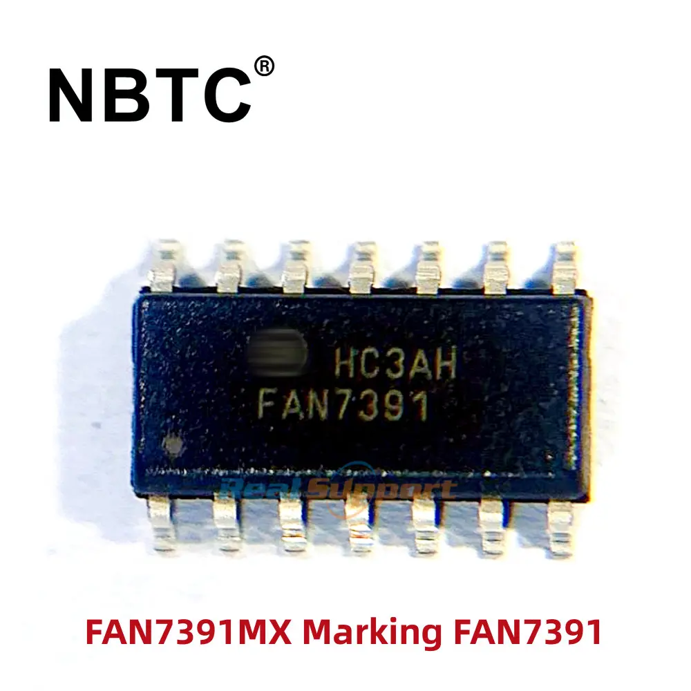 Original FAN7391MX Marking FAN7391 Half-Bridge Gate Driver IC Non-Inverting 14-SOIC