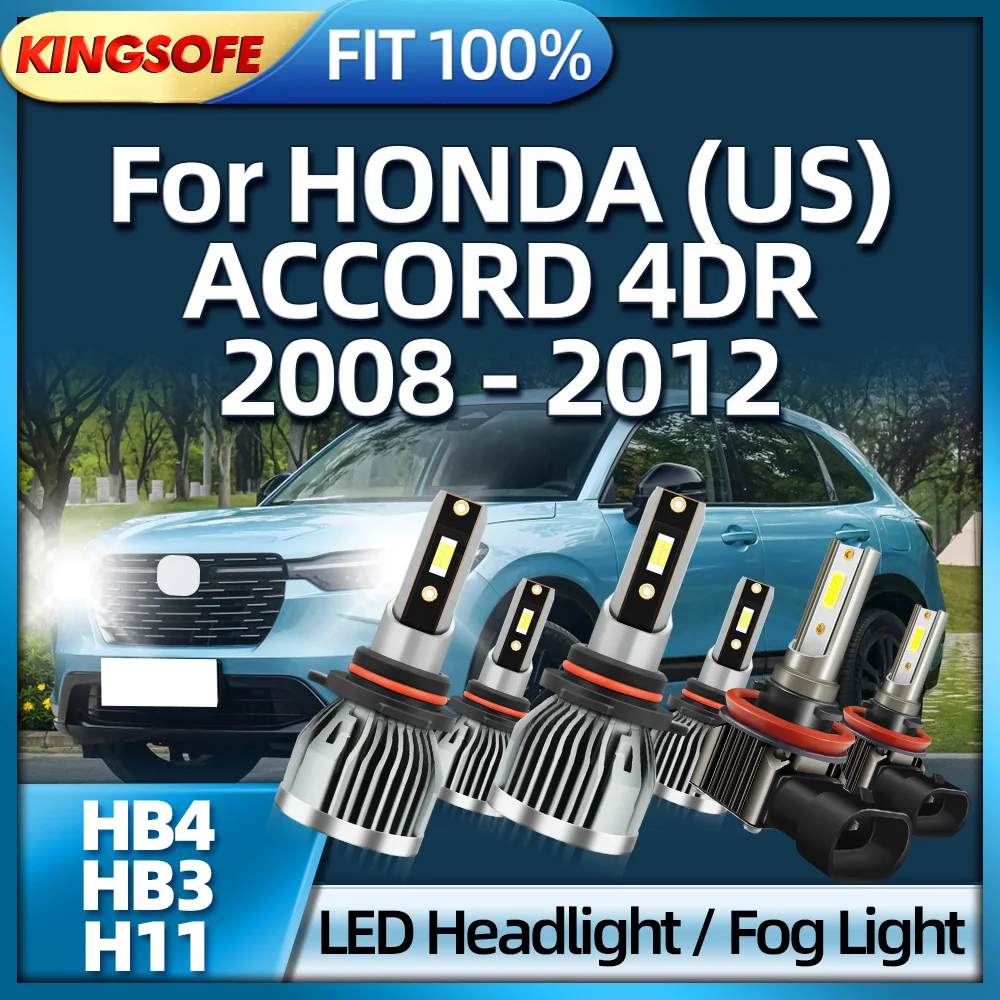 

Roadsun 2/6pcs HB3 LED Headlights 150W HB4 Bulbs Auto H11 Fog Lights For HONDA (US) ACCORD 4DR 2008 2009 2010 2011 2012