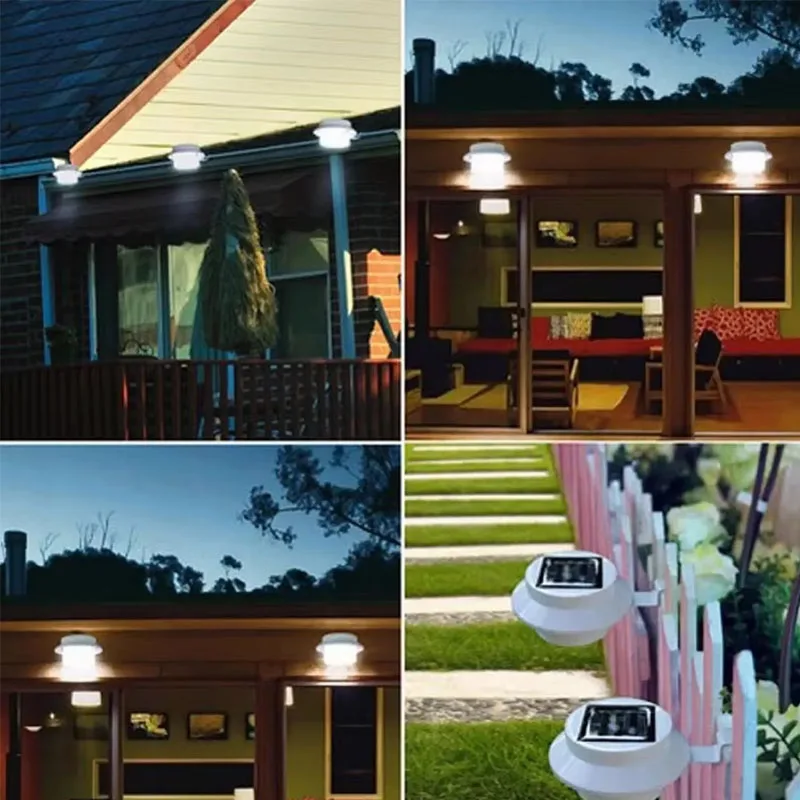 LED Solar Light Waterproof OutdoorGarden Decoration Wall Light Gutter Light Suitable for Fence Garden Landscape Wall Walk