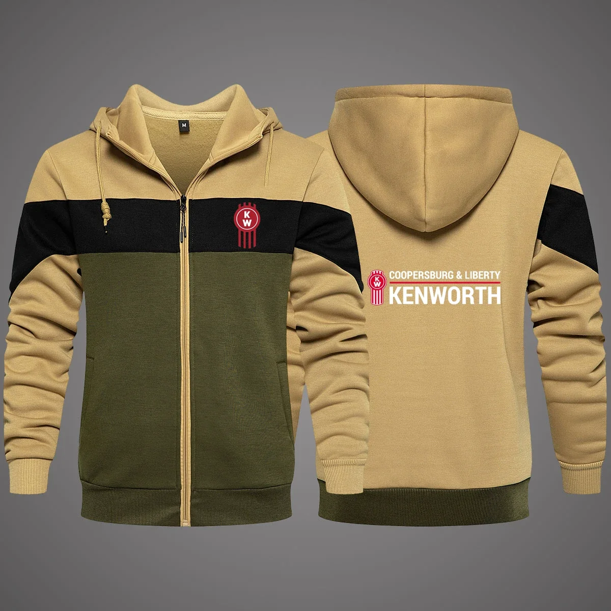 2024 New Kenworth Logo Print Custom Made Men Zipper Hoodie Jacket Cotton Warm Hooded Man Sportswear Casual Tops Wild Streetwear