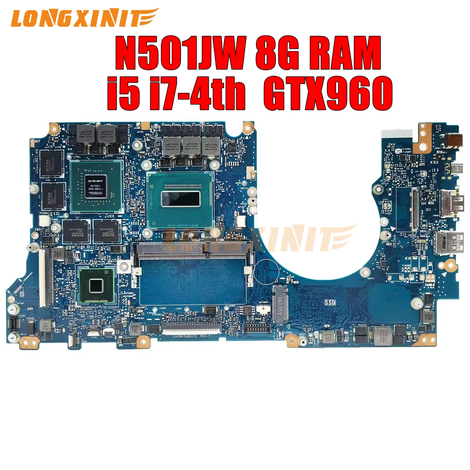 

N501JW для ASUS N501JW, G501J, G501JW, UX501J, UX501JW, g60jw, i5, I7, GTX960M, 4G/8G, ОЗУ, цвет коридора.