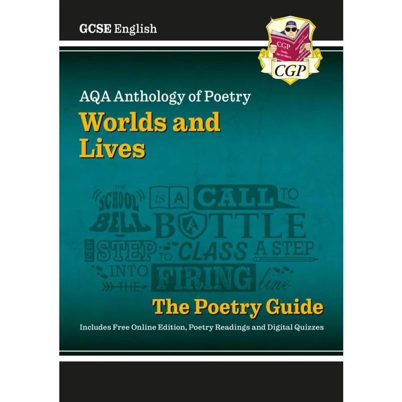 New GCSE English AQA Poetry Guide  Worlds  Lives Anthology Inc Online Edition Audio  Quizzes CGP Team 9781837741106