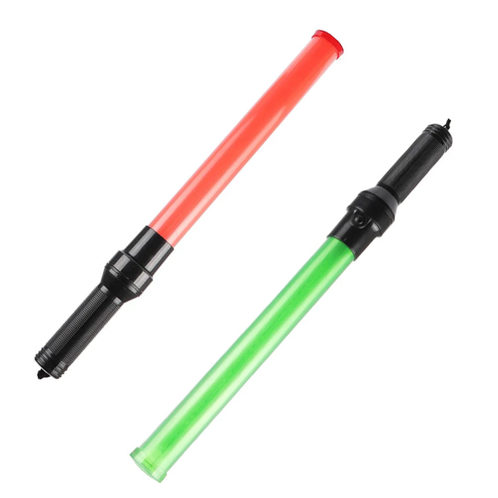 2 Stück LED Fire Baton Glow Sticks Notfall-Sicherheitsleuchte Signalblitz Kunststoff